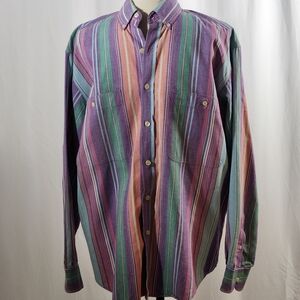 JJ Oliver Longsleeve Stripe Pinstripe Button Collar Vintage Long Sleeve